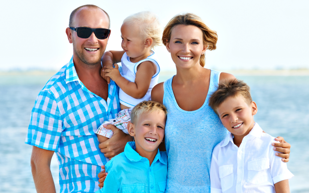 a family of four at the beach!