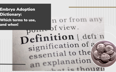 Embryo Adoption Dictionary: Which terms to use, and when!